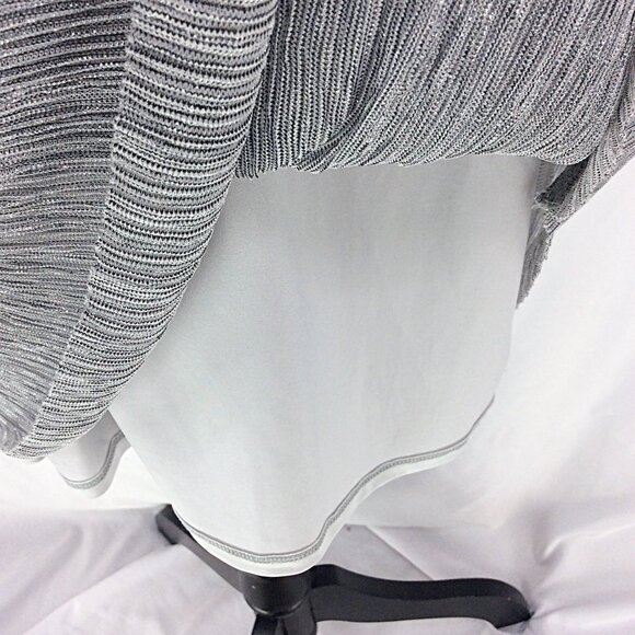 WHBM White House Black Market Dress Women Size Medium Silver Metallic Sleeveless - Picture 7 of 10